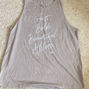 Nike Beige Graphic Muscle Tee